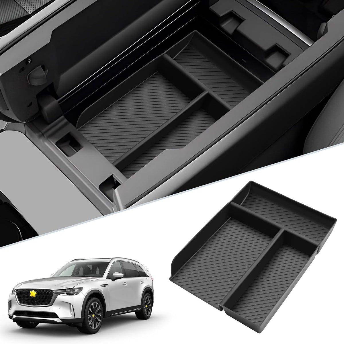 SKTU for 2024 2025 2026 Mazda CX-90/2025 2026 Mazda CX-70 Accessories Center Console Organizer for 2024 2025 2026 Mazda CX-90/2025 2026 Mazda CX-70 Console Tray 2024-2026 CX-90 Console Organizer