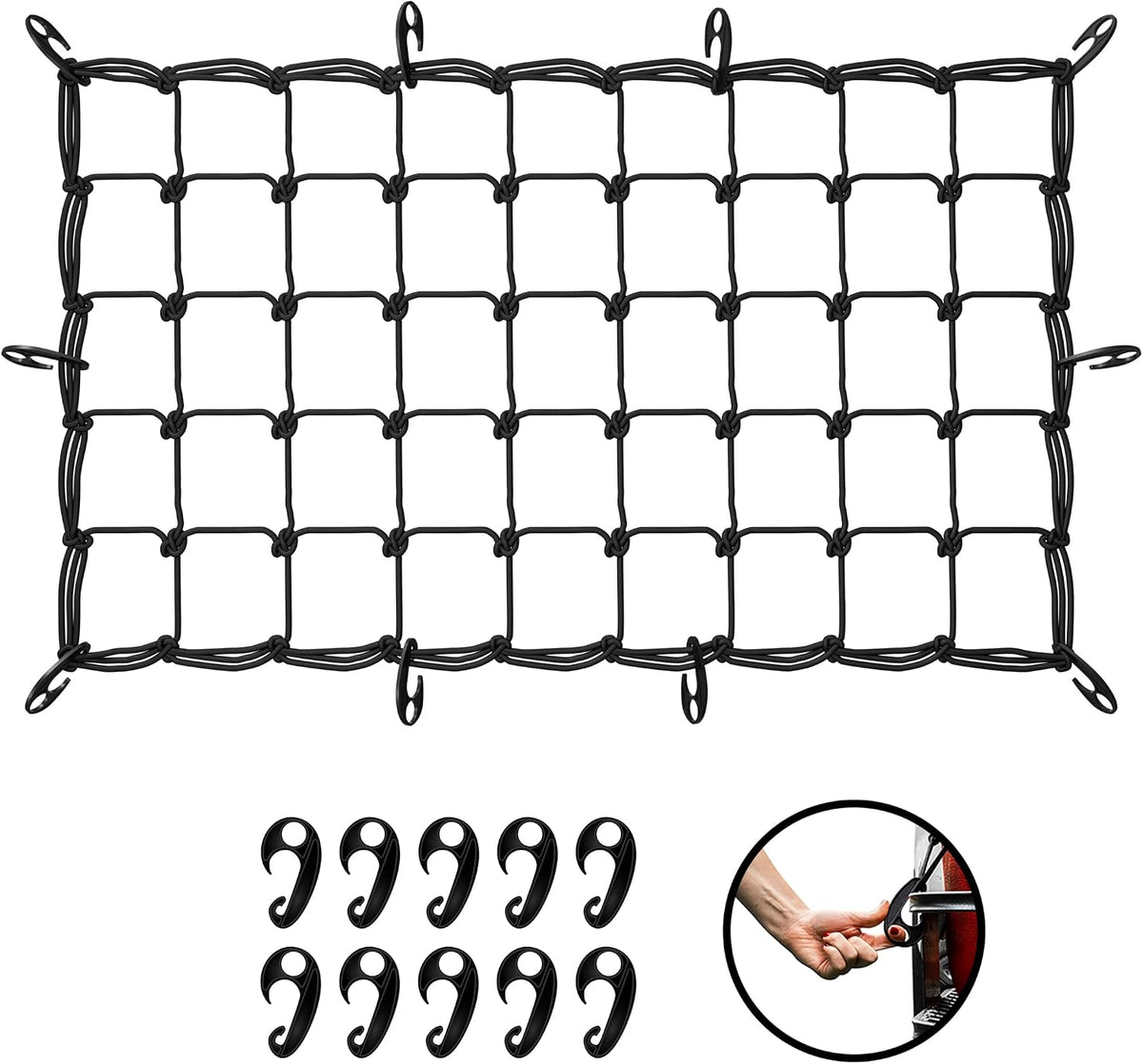 Mockins 36"x20" Heavy Duty Cargo Net for Pickup Truck Bed, Rack & More