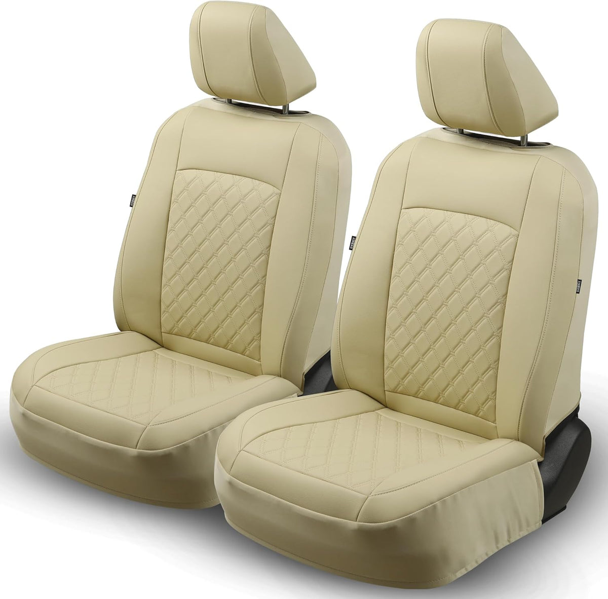 GIANT PANDA Front Seat Covers for Nissan Rogue Altima Sentra Versa Kicks Murano Pathfinder Maxima,Faux Leather Bucket Seat Cover Fit Nissan Seat Protectors (Black&Gray) 2-Pack
