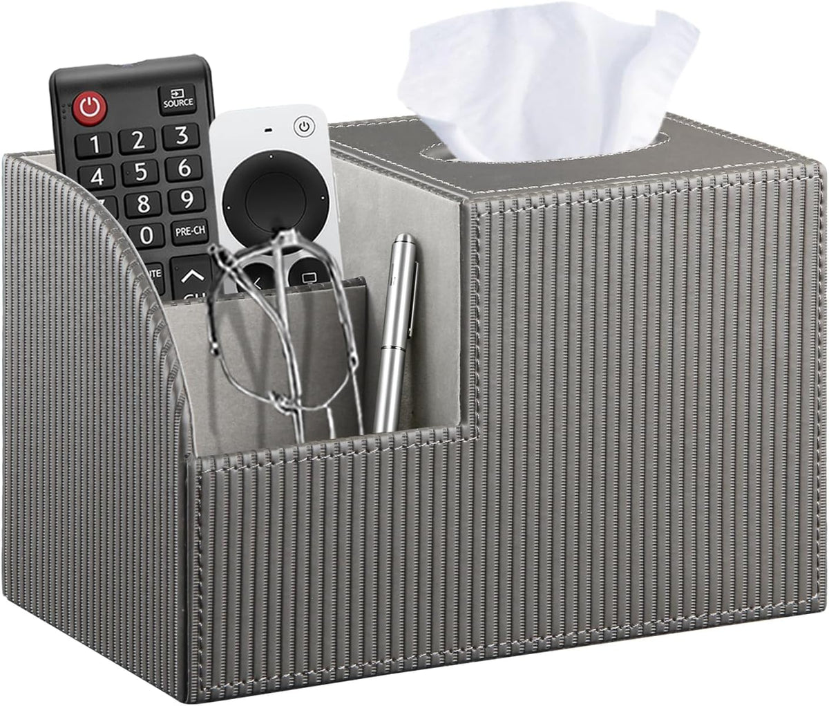 PU Leather Square Tissue Box Cover - Multi-Functional Tissue Box Holder
