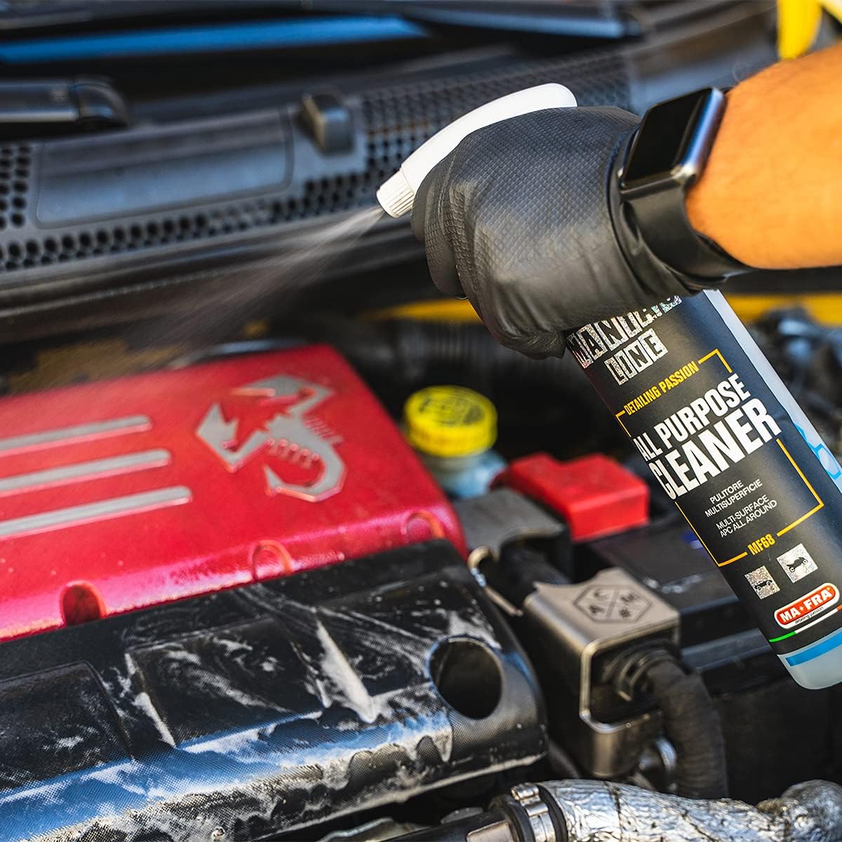 MANIAC LINE MAFRA Car Detailing Line, All Purpose Cleaner, 16.9 oz, Concentrated Multi-Surface Cleaner for Mats, Carpets, Fabric and Leather Seats, Plastics, Wheels, and Engine Bay