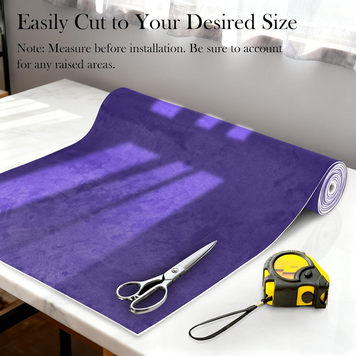 Purple Suede Headliner Fabric, 36" L×60" W Car Headliner Material, Tela para Tapizar Techo de Auto, Suede Wrap Car Interior with Foam Backing, Auto Roof Replacement Material for Truck