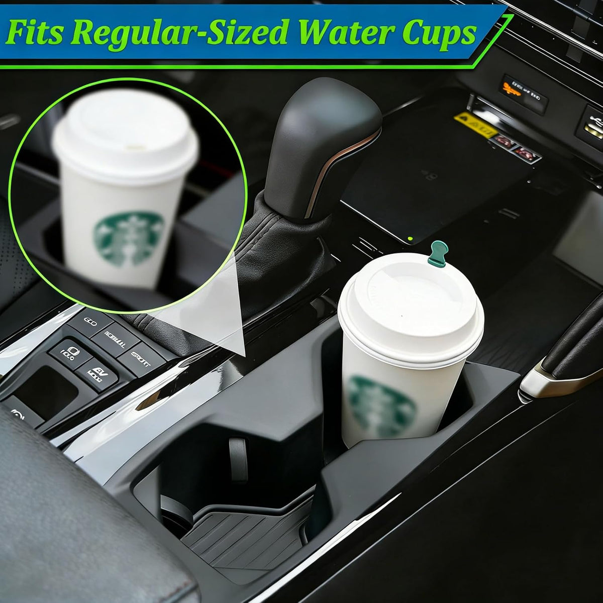 Black TPE Drinking Water Cup Holder Compatible with 2025-2026 Toyota Camry (XSE/XLE/SE/LE), Center Console Shock-Absorbing Cup Holder Drink Organizer for 9th Gen Camry Interior Accessory