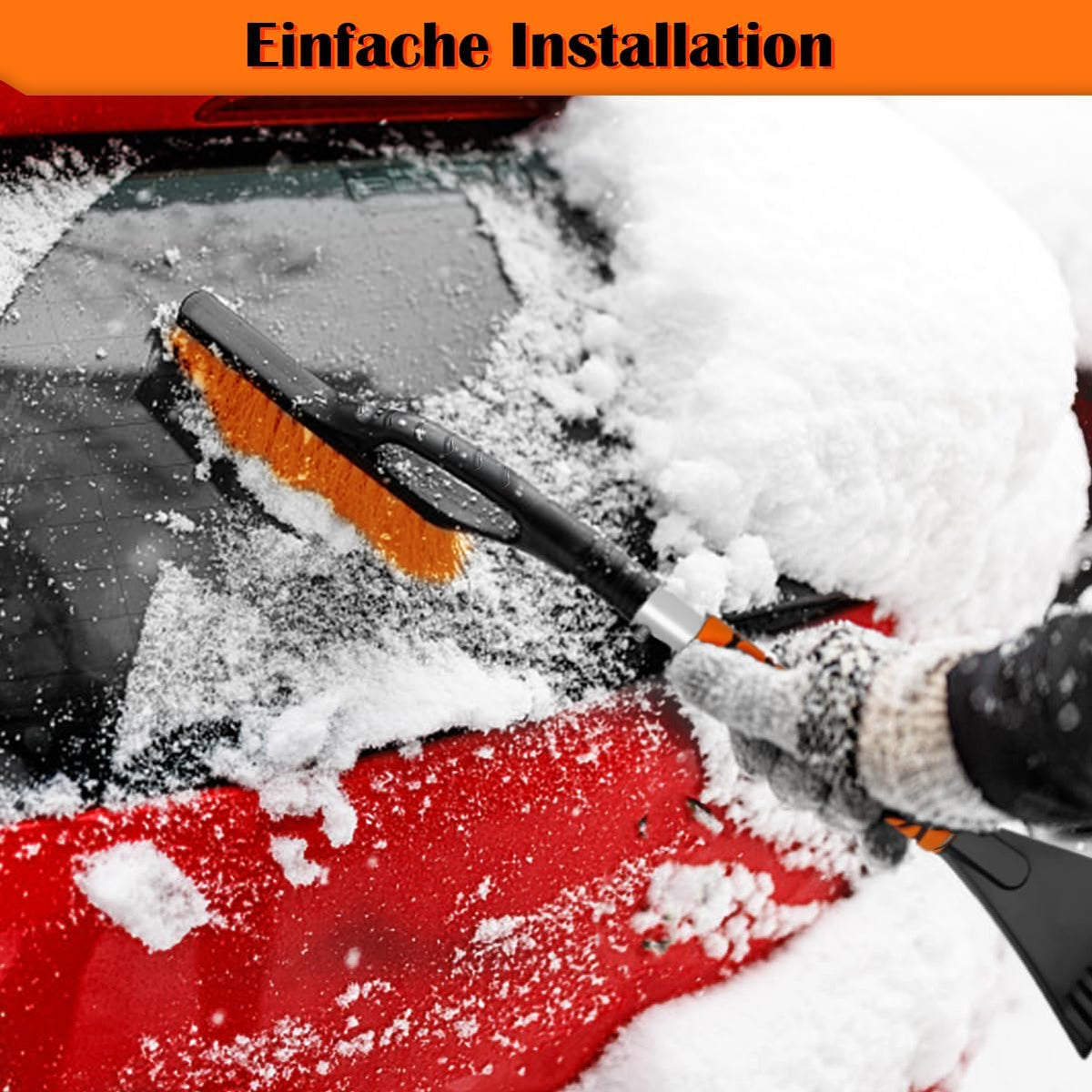 Snow Brush & Ice Scraper, 27 Inch, Ice Scrapers for Car Windshield, Detachable Snow Removal Tool with Ergonomic Foam Grip for Cars, Trucks, Suvs