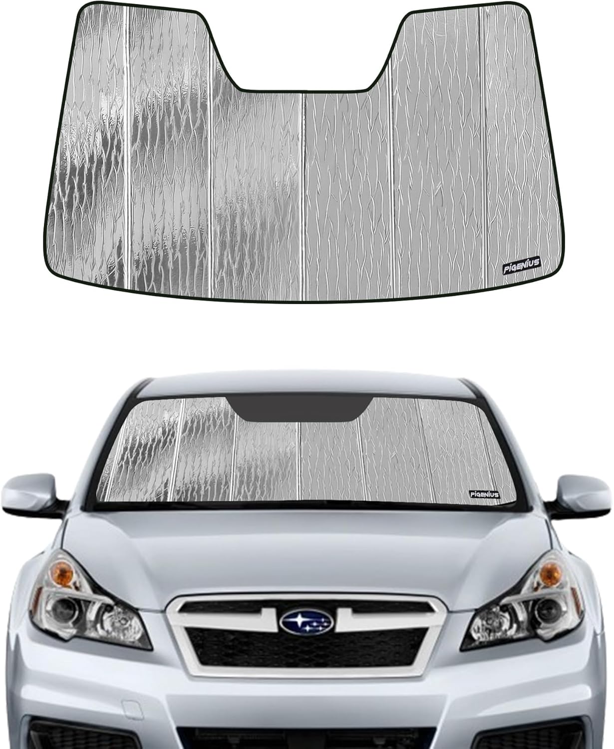 Pigenius Windshield Sunshade for Subaru Legacy/Outback 2020-2022, Reversible Silver/Black
