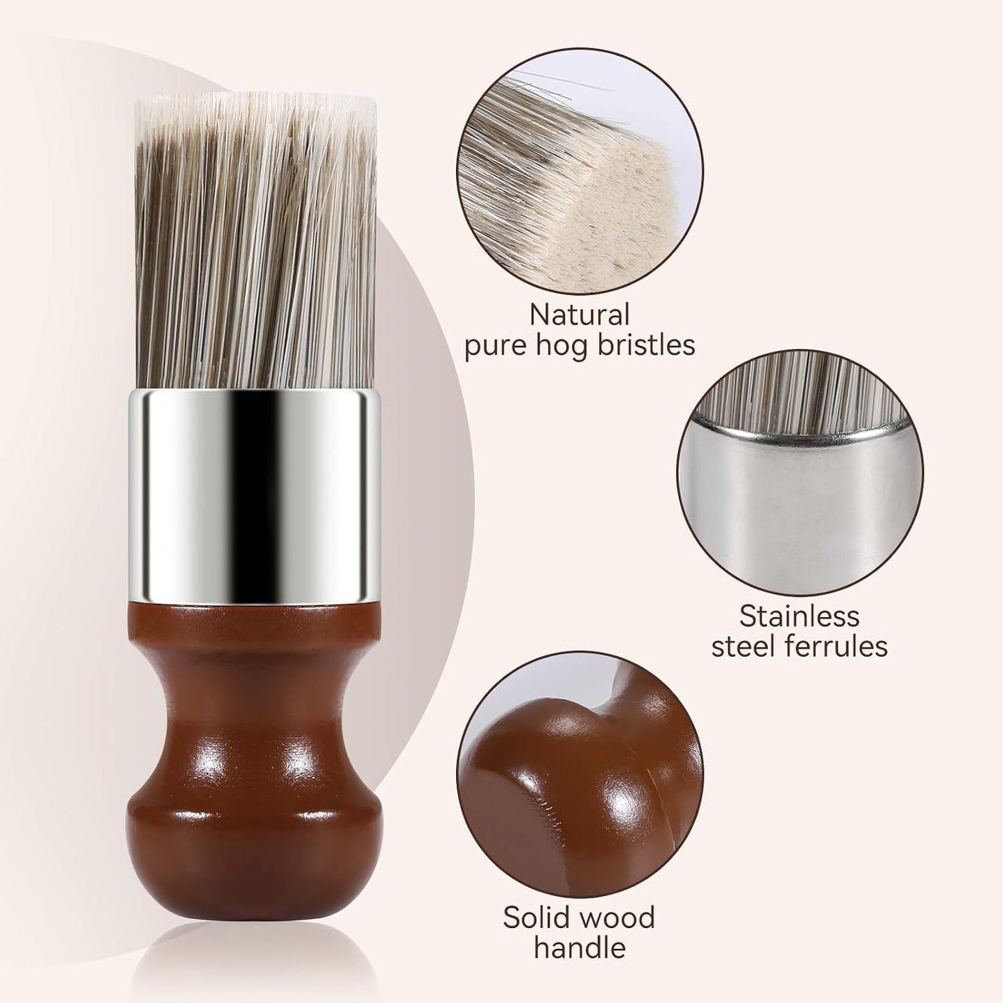 LUXGROVE® Leather & Furniture Polishperfect Brush, Salve Brush for Furniture, Leather & Wood Care Cleaning Brush with Comfortable Handle & Soft Bristles Wax Brushing Tool for Home Car Interiors
