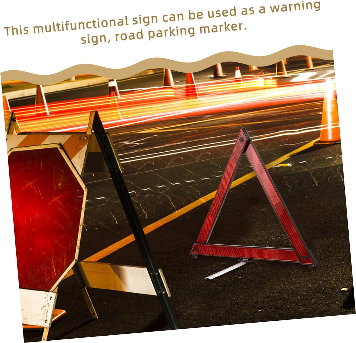 3pcs Reflective Safety Triangles for Roadside Emergency Traffic Use