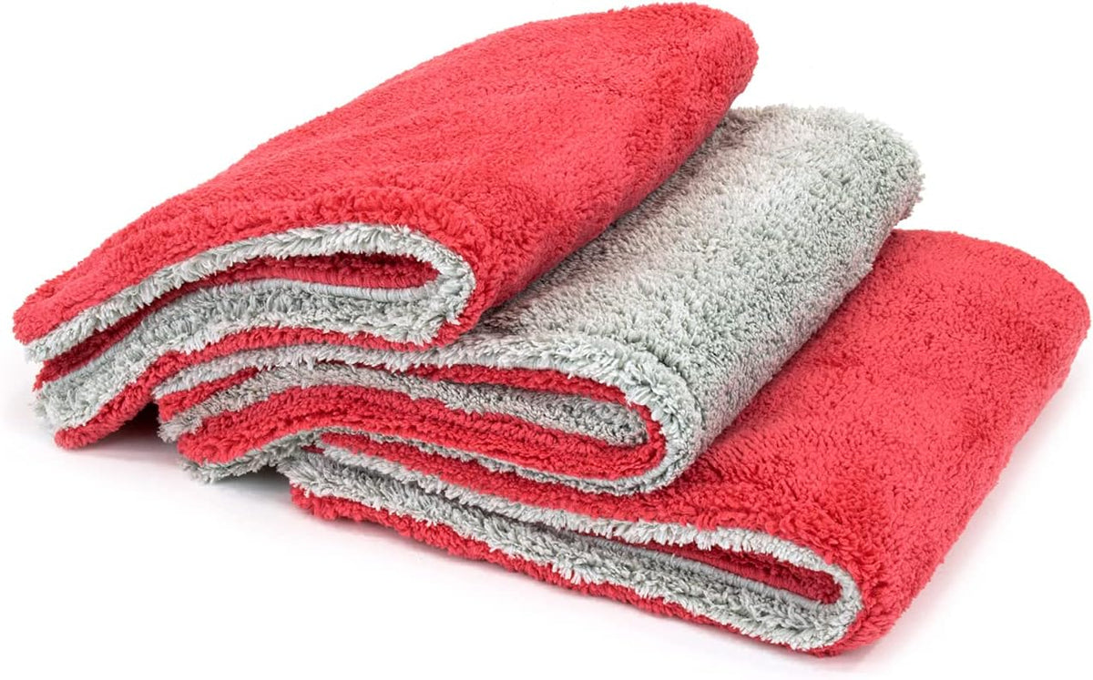 Autofiber Royal Plush Double Pile Microfiber Detailing Towel - Pack of 3 Blue/Gray (16 inch x 16 in, 700 GSM)