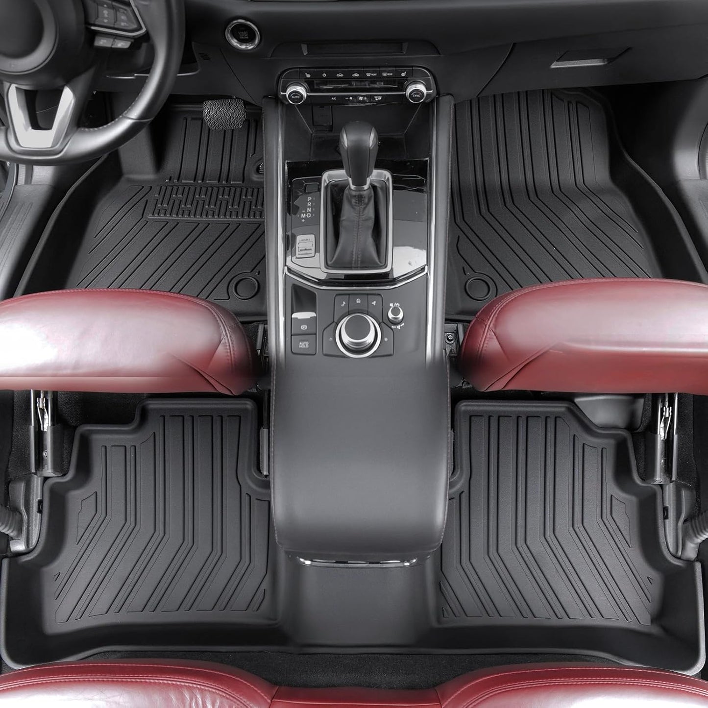 Floor Mats for Mazda CX-5 2017-2025, All Weather Floor Mats Trunk Cargo Liner with Backrest Protectors and Door Sill Guards Accessories, Full Coverage Set