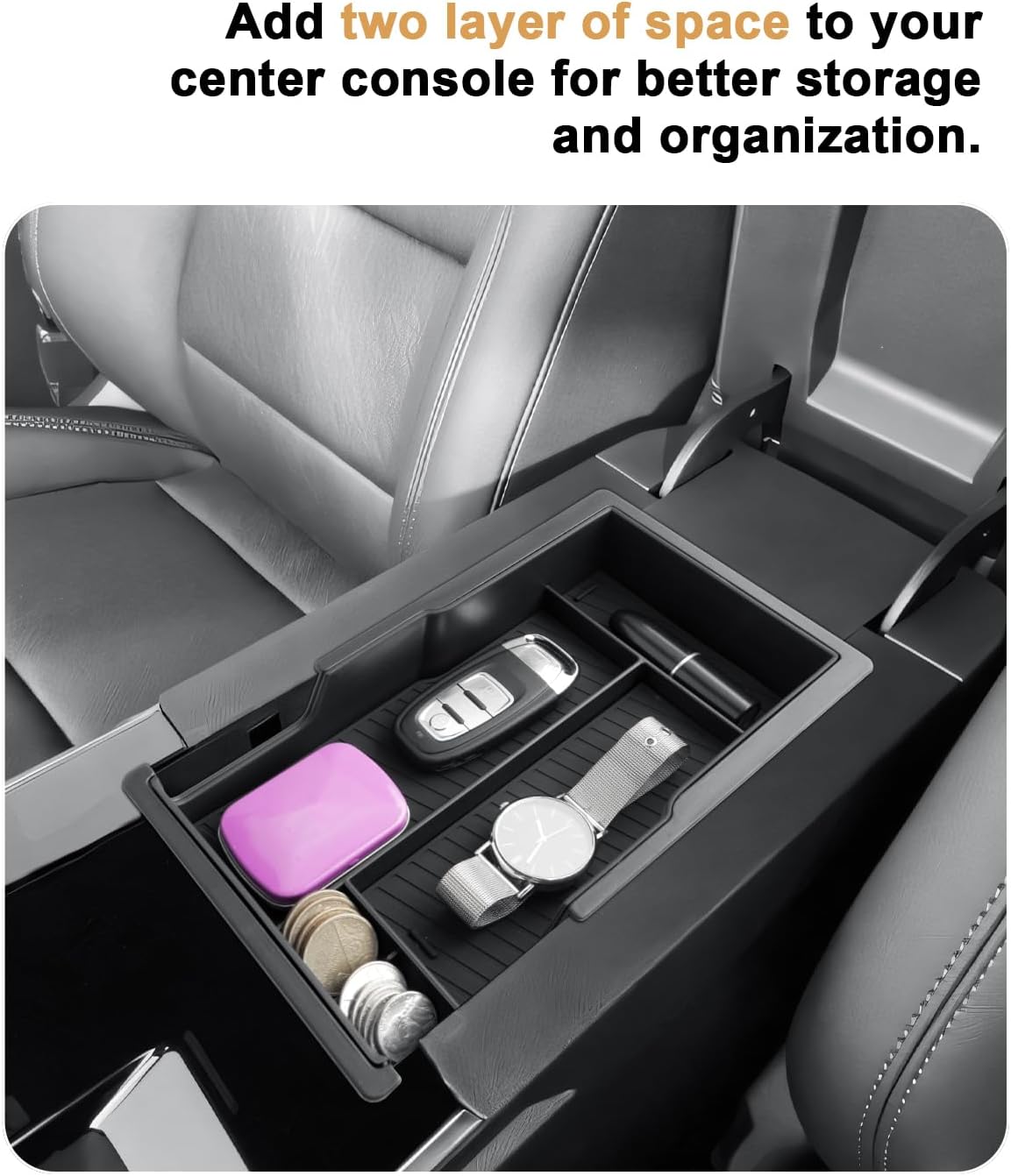 Double-Layer Center Console Organizer For 2025-2026 2027 Chevy Equinox