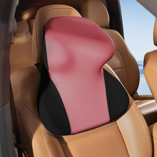 BEBAS Car Headrest Pillow, Ergonomic Neck Pillow with Memory Foam, Enlarged Surface for Head Neck Shoulder Support, Breathable Removeable Car Seat Pillow for Pain Relief(BlackRed, 1 Pack)