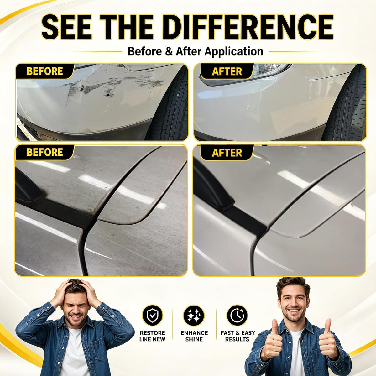 NanoPolix Car Scratch Remover, 100g Car Paint Repair Paste for Light Scratches, Swirl Marks, Scuffs & Water Spots, Polishing Compound, Safe for Most Automotive Paint Colors with Sponge & Cloths