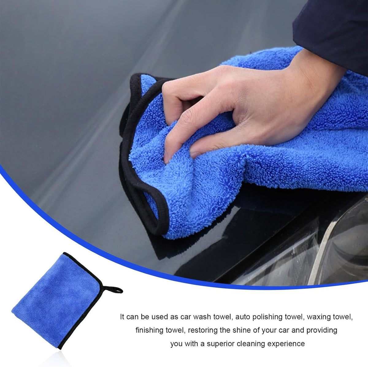 4PCS Microfiber Towels for Car, 12" x 16" 600GSM Cleaning Rags Ultra Absorbent Dusting Cloth, Scratch-Free Drying & Detailing Towel Wash Cloths for Car Interior & Exterior