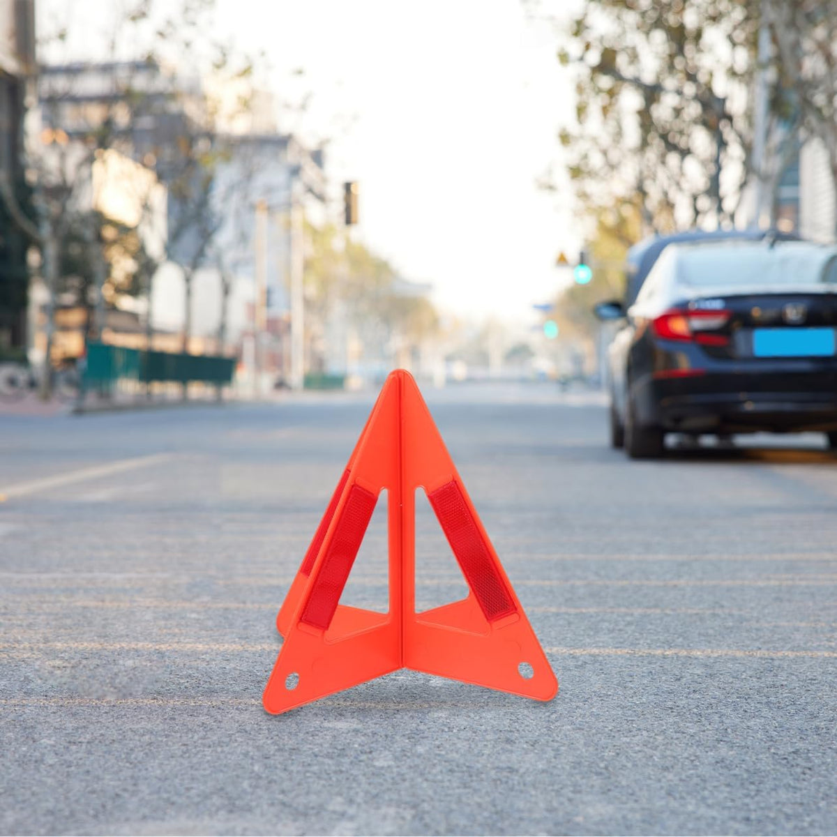 PRETYZOOM Portable Plastic Reflective Warning Triangle Road Safety for Cars