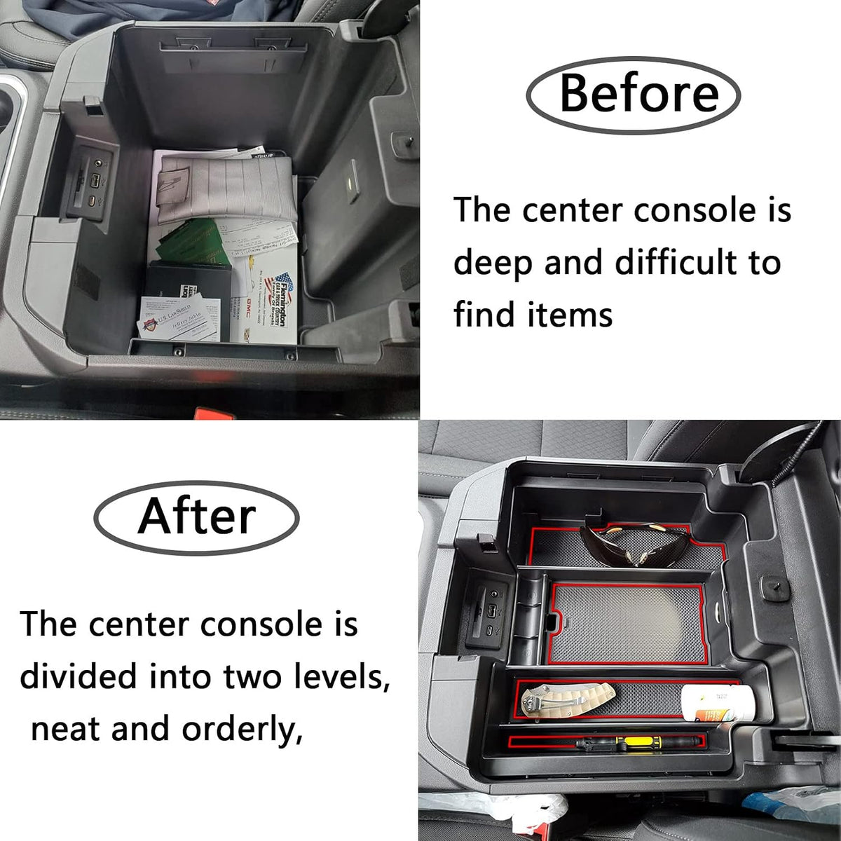 Center Console Organizer for 2019-2023 Chevy Silverado/GMC Sierra