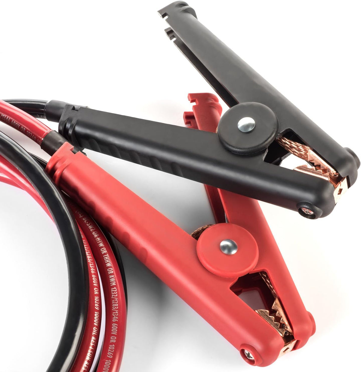 Preassembled 4 AWG 2 Foot Alligator Clamp Battery Cable Set with 5/16" Ring Terminal by Spartan Power Made in the USA