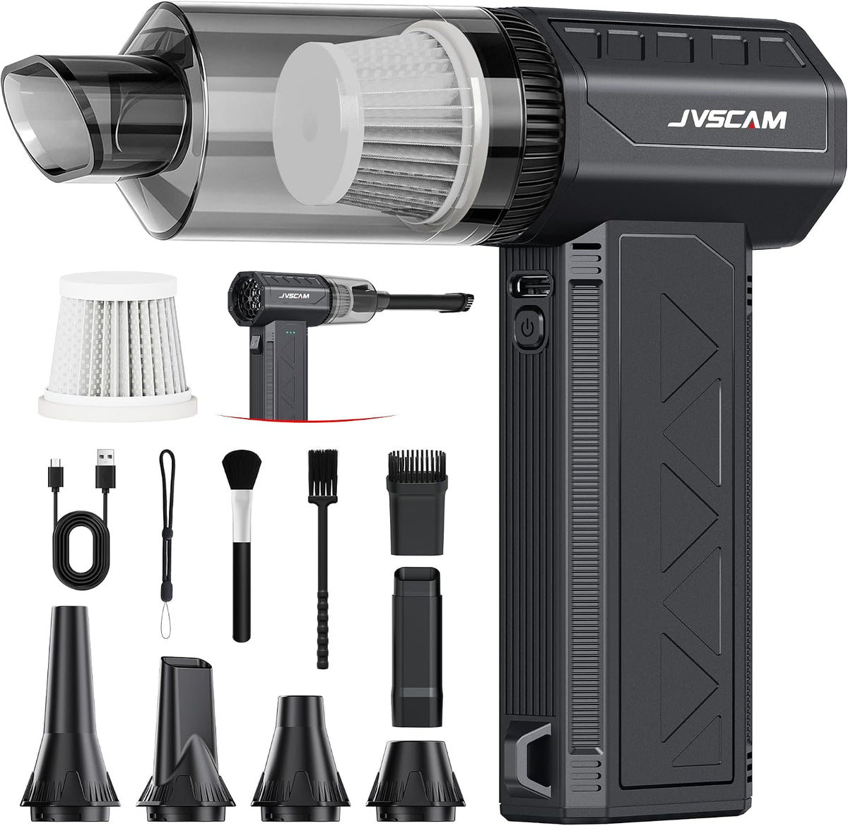Compressed Air Duster&Vacuum Cleaner, 3-in-1 150000RPM Cordless Air Blower