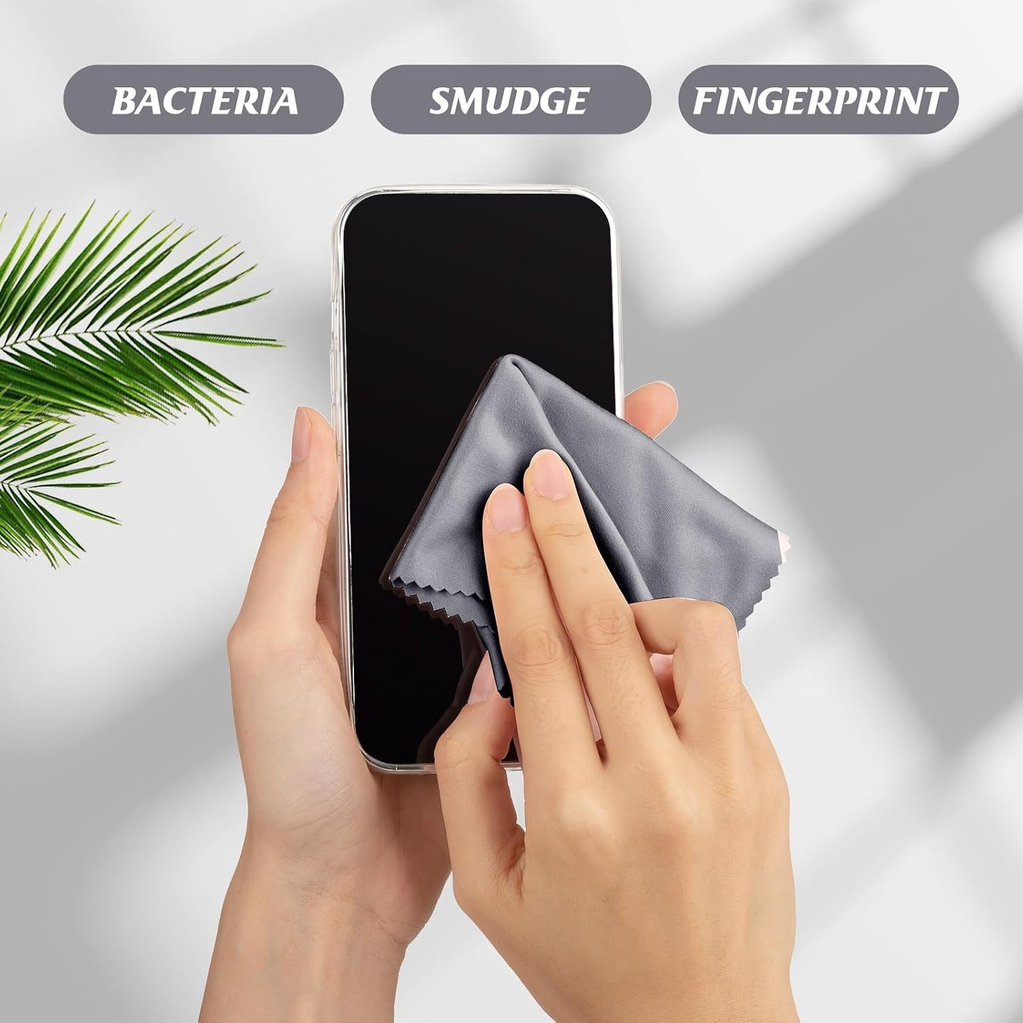 Treela 200 Pcs Microfiber Glasses Cleaning Cloth 6 x 7'' Eyeglasses Cleaner Wipes Lens Screen Cleaning Cloth for Glasses, Cameras Lens, Cell Phone, LCD TV Screens, Laptops, Tablets(Dark Gray)