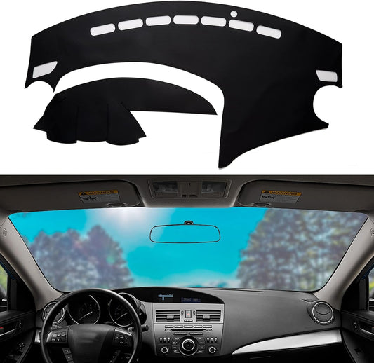 Dashboard Dash Mat Cover Leather Dashboard Pad Sun Protection Anti-Vertigo Mat Blanket Compatible for 2010-2013 Mazda 3