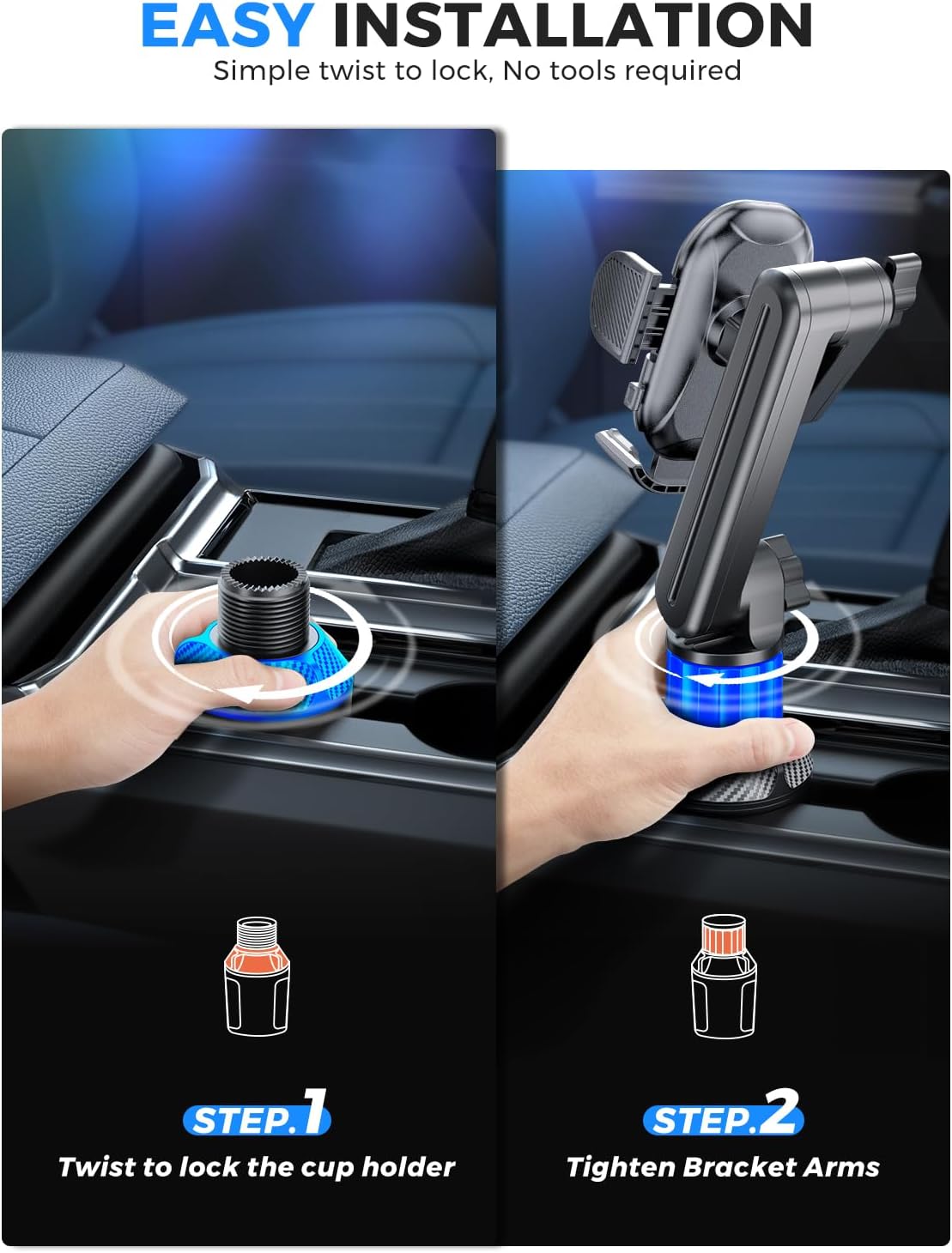 eSamcore Cup Holder Phone Holder, 15" Height Car Cup Holder Phone Mount