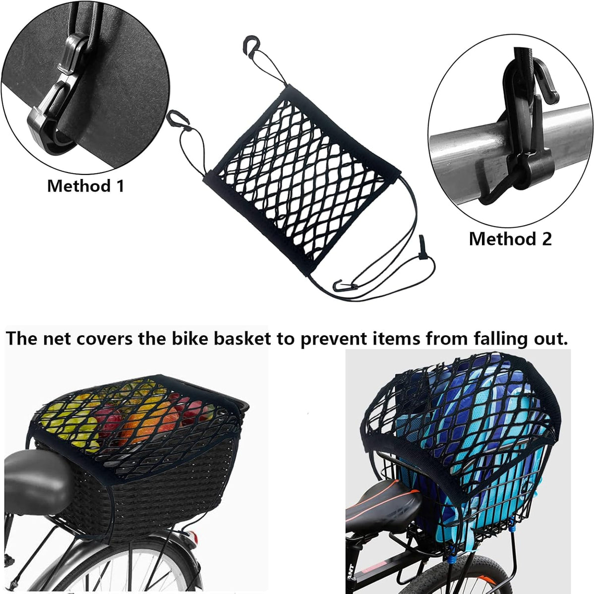 Upgrade Cargo Net for Motorcycle Helmet Storage, 11"X9.8" High-Elastic Double Layer Bungee Net (11x9.8 Inch)