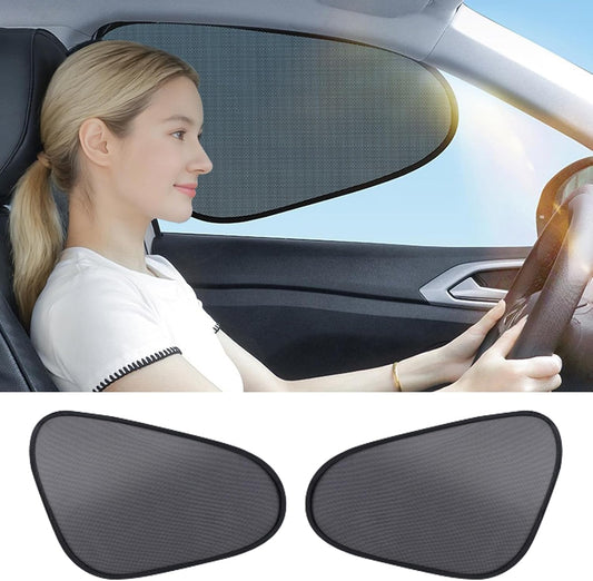 2-Pack Car Window Shades | Mesh Static adsorption Side Window Anti-UV Sunshade Curtain | Universal Fit 99% Vehicles | Foldable Car Shades