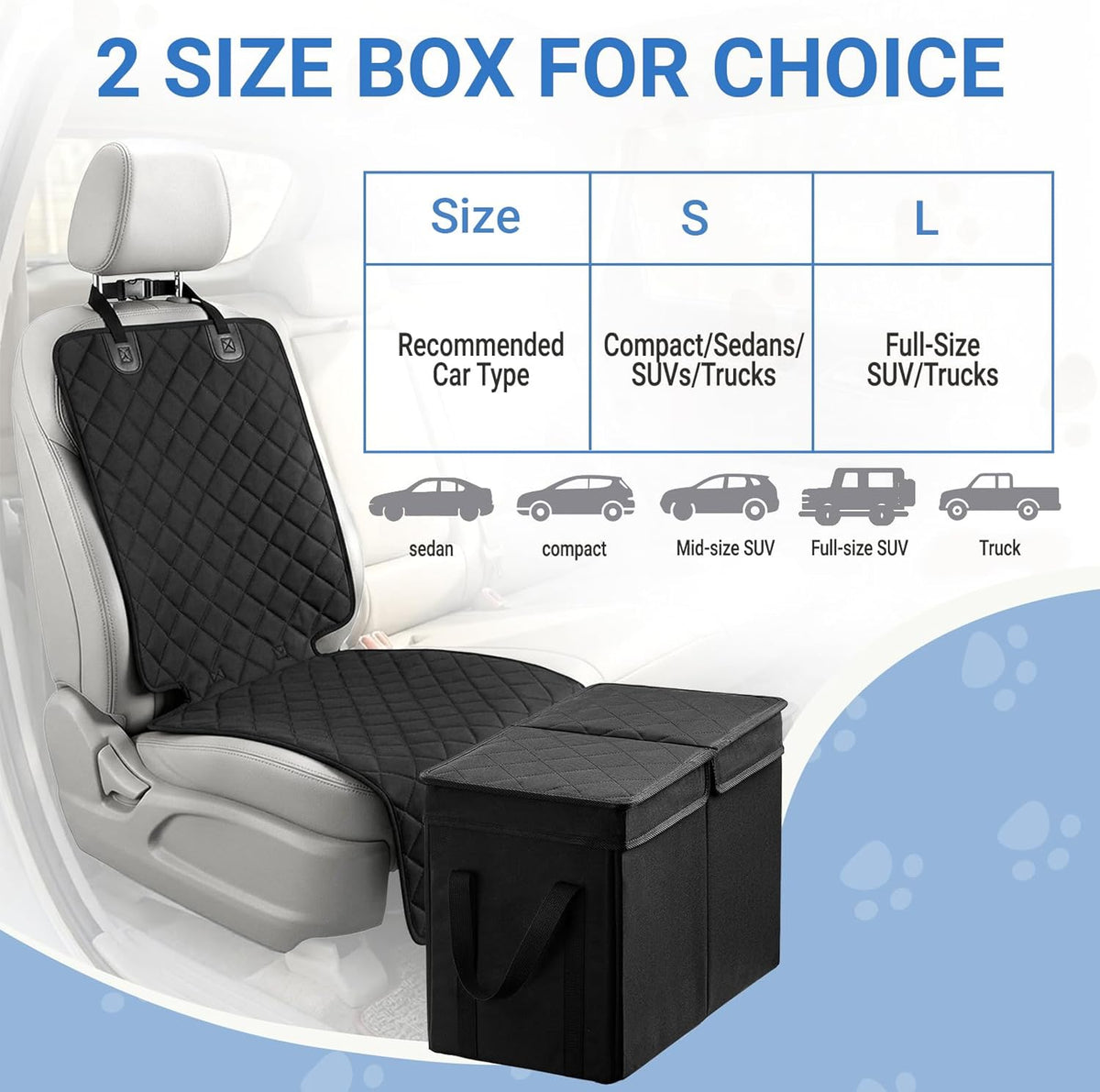 Dog Car Seat Extender with Seat Cover, Front & Back Seat Extender with Storage, Car Organizer for Large Dogs up to 120lbs