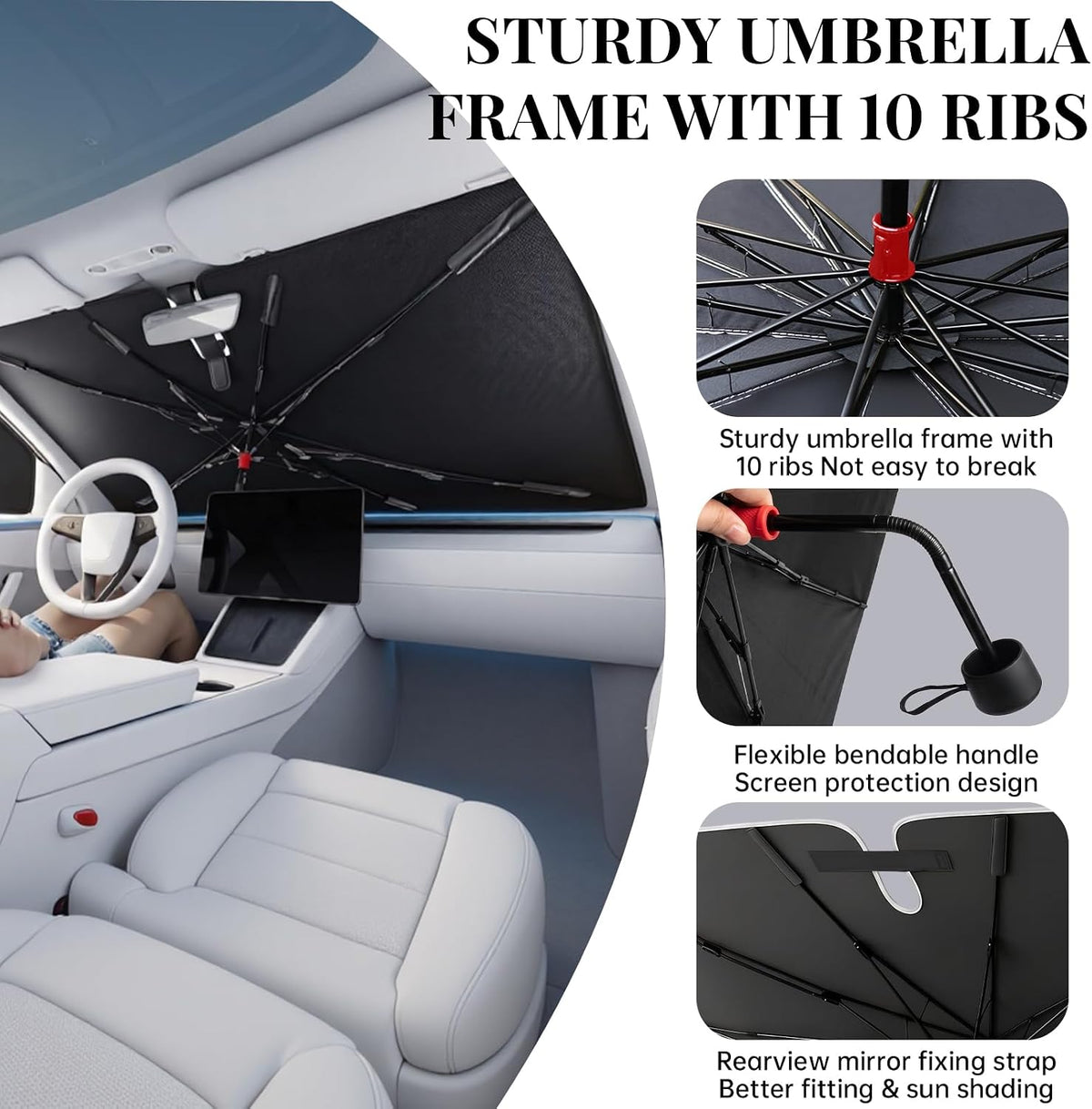 Car Window Shades & Windshield Sun Shade, Magnetic Car Sun Shade Set