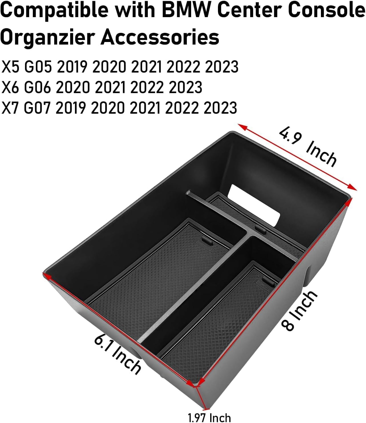Jaronx For BMW X5 G05/X6 G06/X7 G07 Center Console Organizer | Console Organizer Tray Storage Compatible with BMW X5 G05/ X7 G07 2019-2026, X6 G06 2020-2026