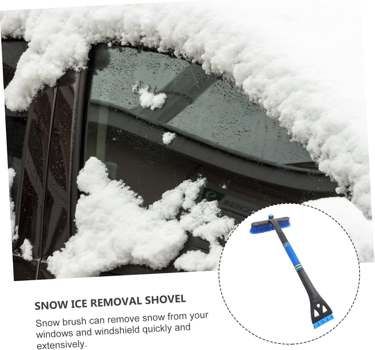 STOBAZA Portable Snow Shovel Multi Function Car Snow Brush Ice Scraper