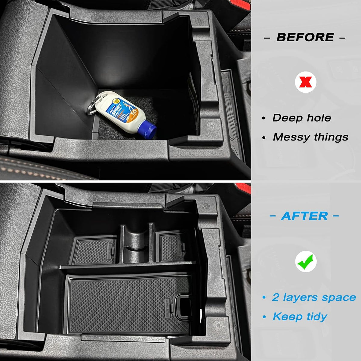 JKCOVER Center Console Organizer Compatible with 2025 2026 Subaru Forester