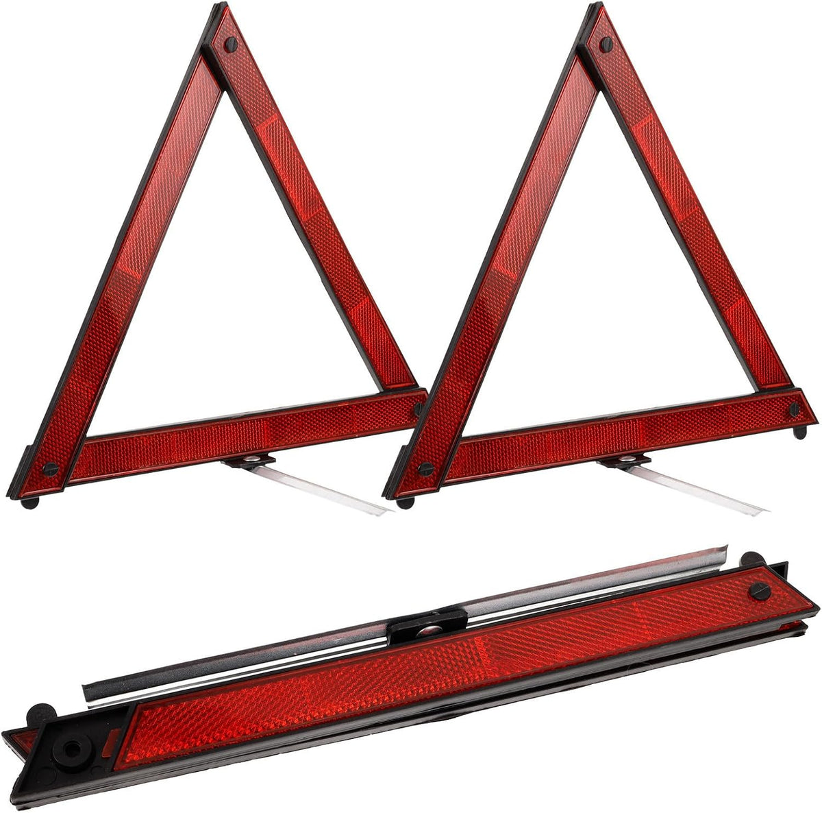 Reflective Triangle Warning Signs Emergency Safety 3pcs for Roadside