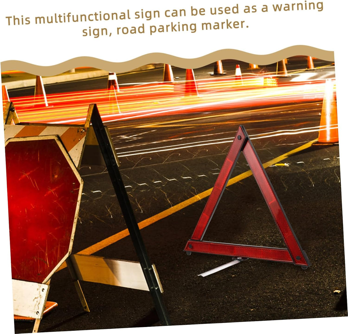ARTIBETTER 3pcs Reflective Road Emergency Triangle Car Safety Warning Sign for Roadside Use High Visibility Reflector for Vehicles Essential Traffic Safety Tool