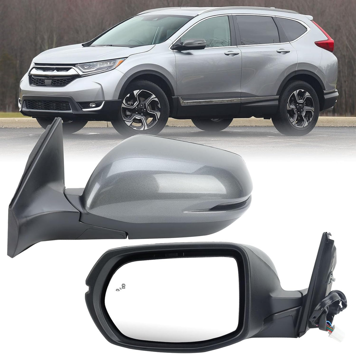 Driver Side Mirror for Honda CR-V 2017-2022（Modern Steel Metallic）