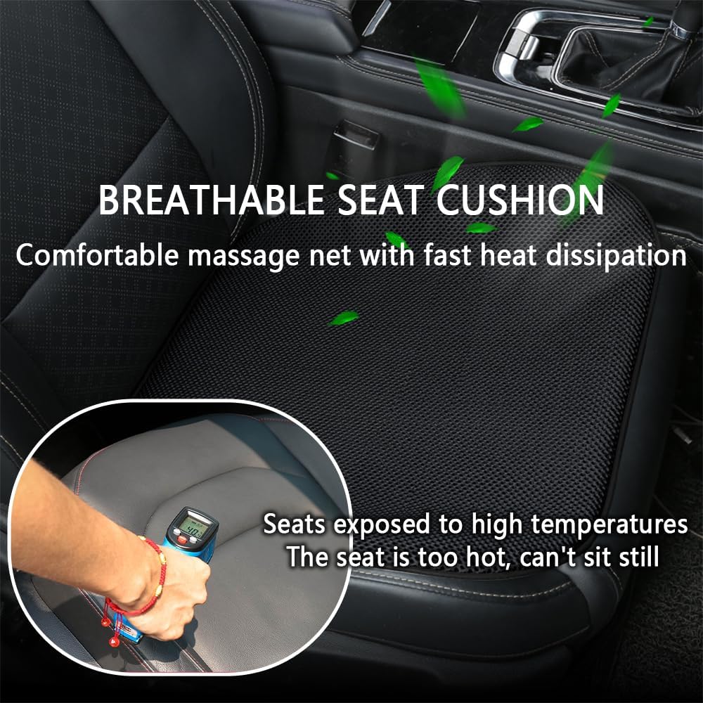 Extra Large 19.5" Car Seat Cushion for CCar Seat Driver Long Sitting,Breathable Comfort Car Cushion,Anti Slip CCar Seat Protector for Driving Travel 2Pcs