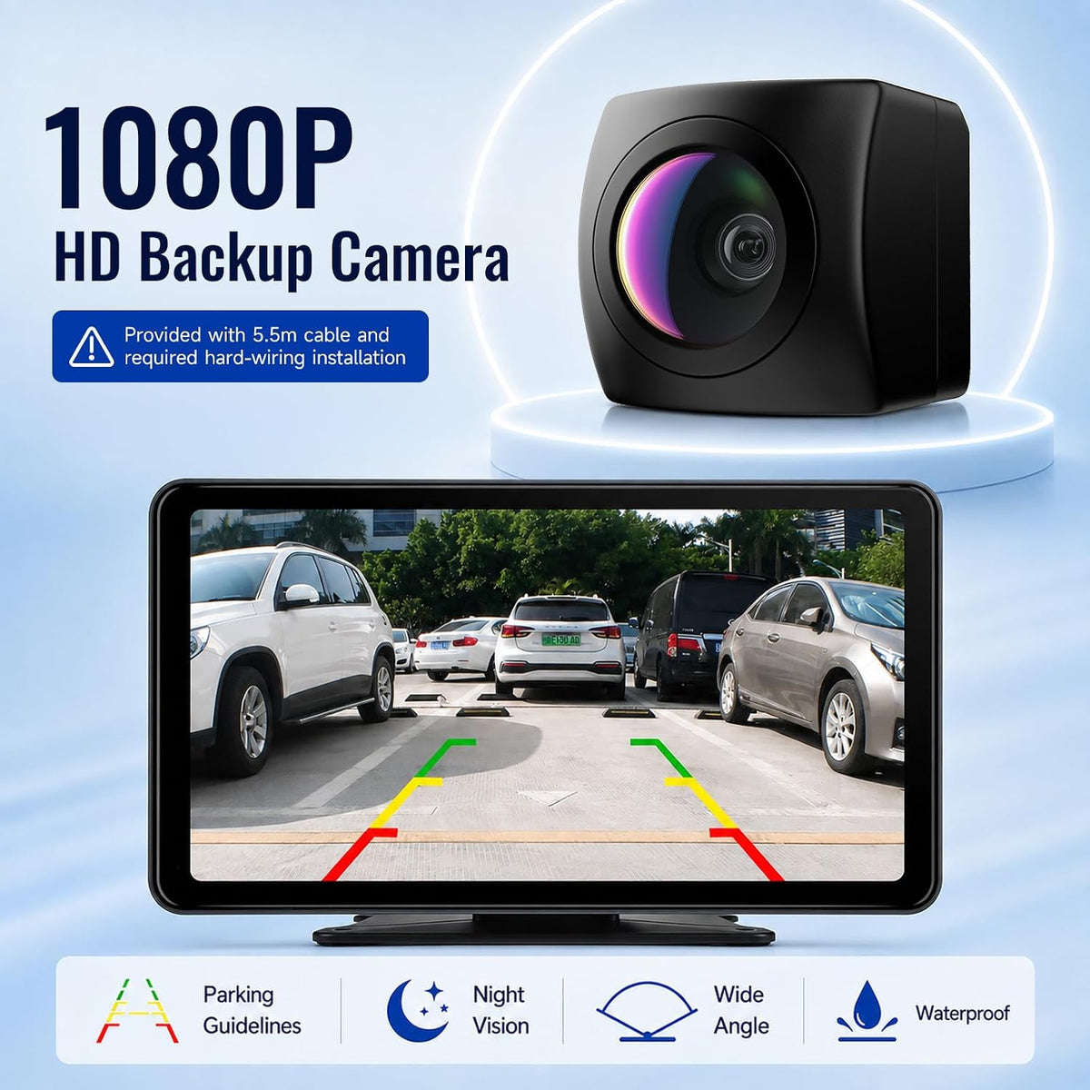 7 Inch Portable Carplay Android Auto Screen for Car Support TF Card
