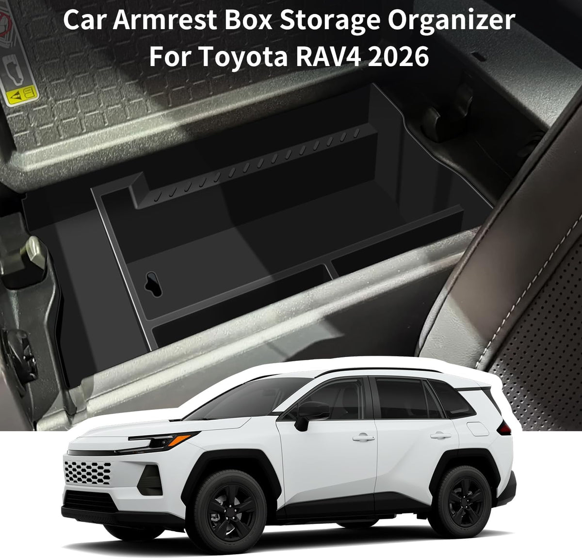 Center Console Organizer for Toyota RAV4 2026 Accessories Storage Tray