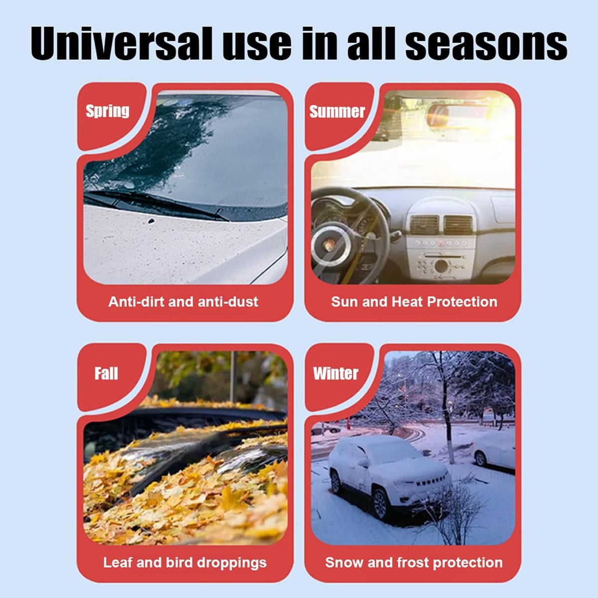 Shkalacar Car Windshield Cover for Ice and Snow Windshield Sun Shade for Automobiles All Weather Magnetic Reflective Car Snow Cover with 6 Magnets for Most Cars SUV MPV