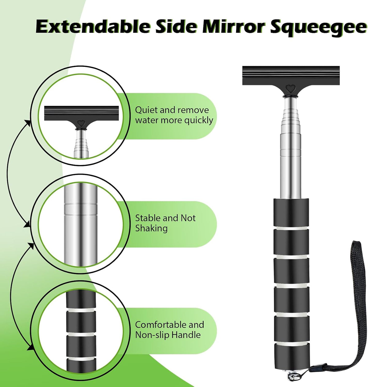 7PCS Car Windshield Cleaner Tool,19inch Inside Windshield Cleaning Tool