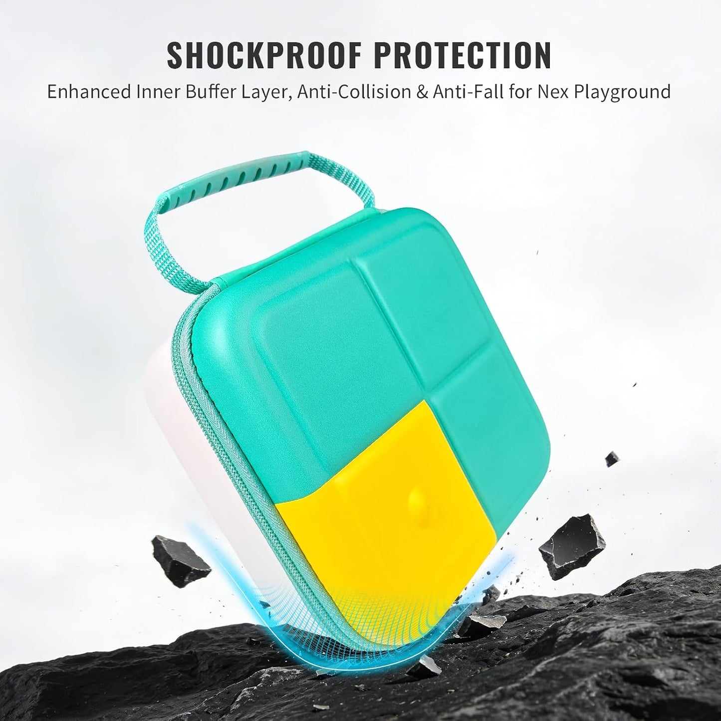 Travel Carry Case Compatible with Nex Playground Game System,Lithtweight Hard Shel lPortable Storage for Indoor Family Game Console HDMI & Power Cord, Remote