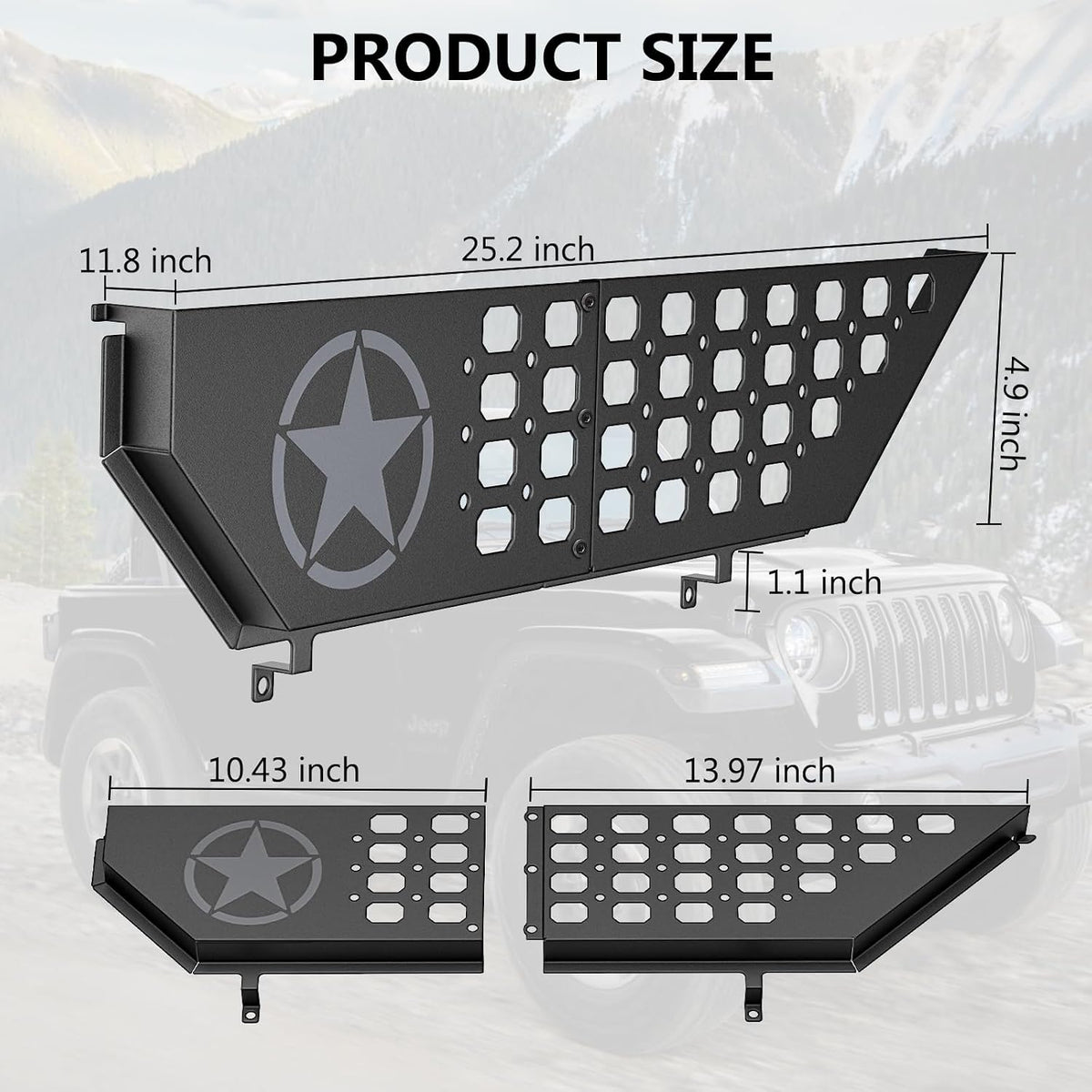Eamplest Metal Front Door Storage Box for Jeep Wrangler JL JLU 2018-2026