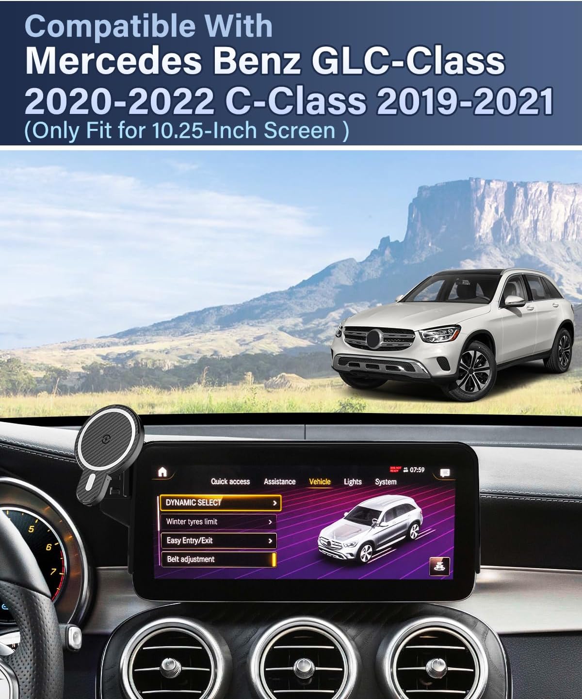 Car Phone Holder for Mercedes-Benz GLC/V-Class 2020-2022 /C-Class 2019-2021