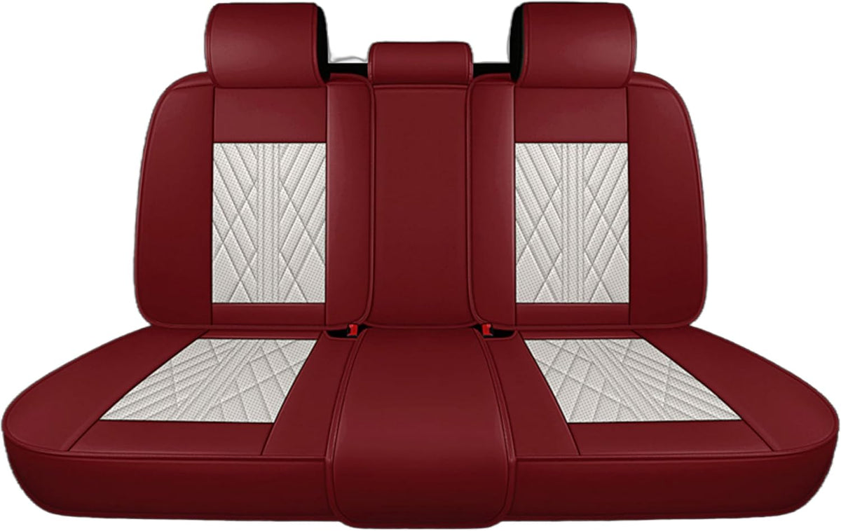 Premium Nappa Leatherette Car Seat Cover Set Custom Fit for Honda CR-V CRV 2000-2023 2024 2025 2026 Water-Proof Breathable Faux Leather Seat Cushion Protectors (Full Set 5 Seats,Beige Red)