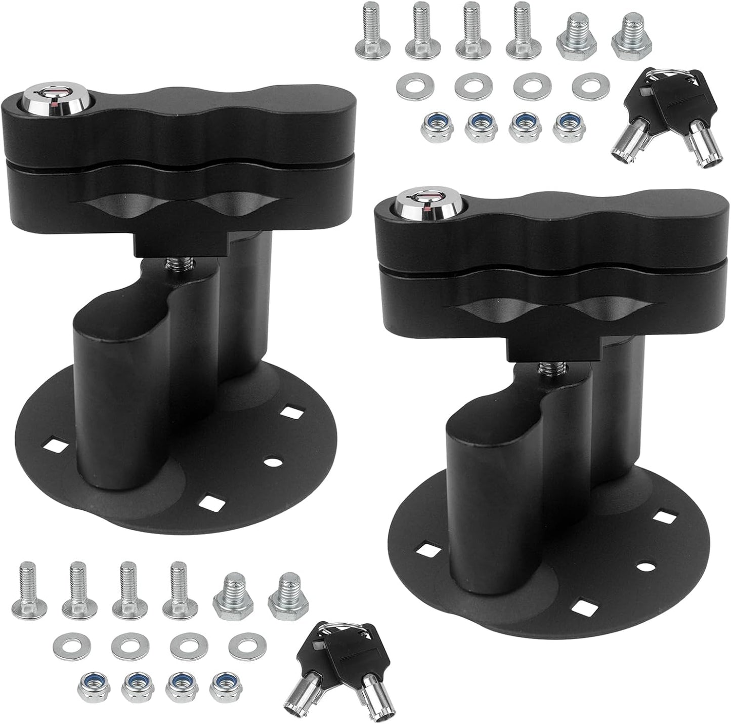 RX-LOX-PM Pack Mount with Keys Locking 2Pcs for Rotopax Gas Can | One-Key Dual Access, Tamper-Resistant Aluminum, for Overlanding & Camping, Fits Rotopax Fuel/Water Packs, Quick-Mount Design