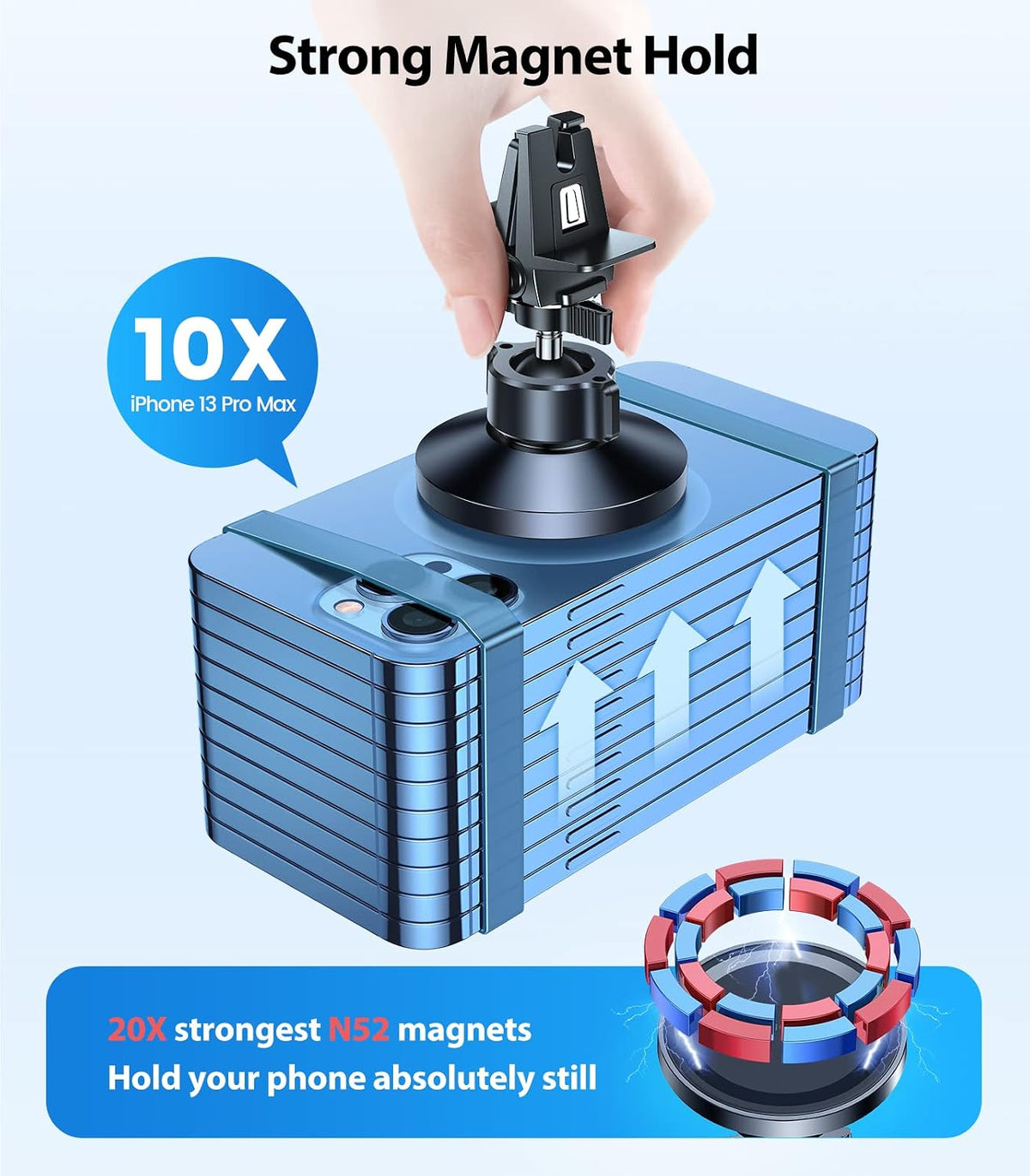 VICSEED for MagSafe Car Mount [Upgraded Strongest Magnet Power] Magnetic Phone Holder for Car Vent 360 Adjustable Magnetic Car Phone Holder Mount for iPhone 18 Pro Max 17 16 15 14 13 12 Plus Mini