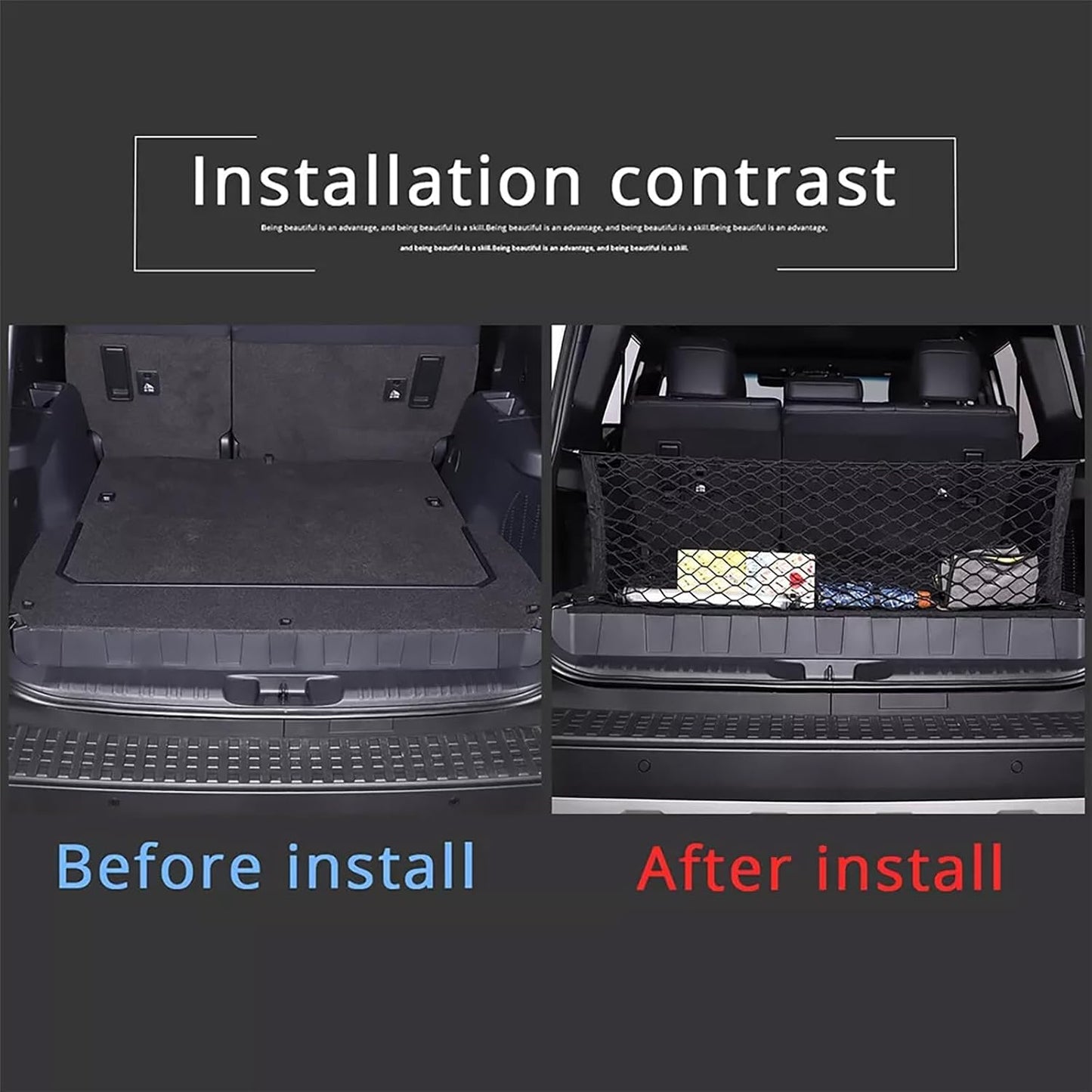 Rear Trunk Envelope Mesh Cargo Net Suitable for 2024 2025 2026 Toyota Land Cruiser 250 1958 Prado Lc250 J250 Rear Trunk Mesh Cargo Storage Net Bag