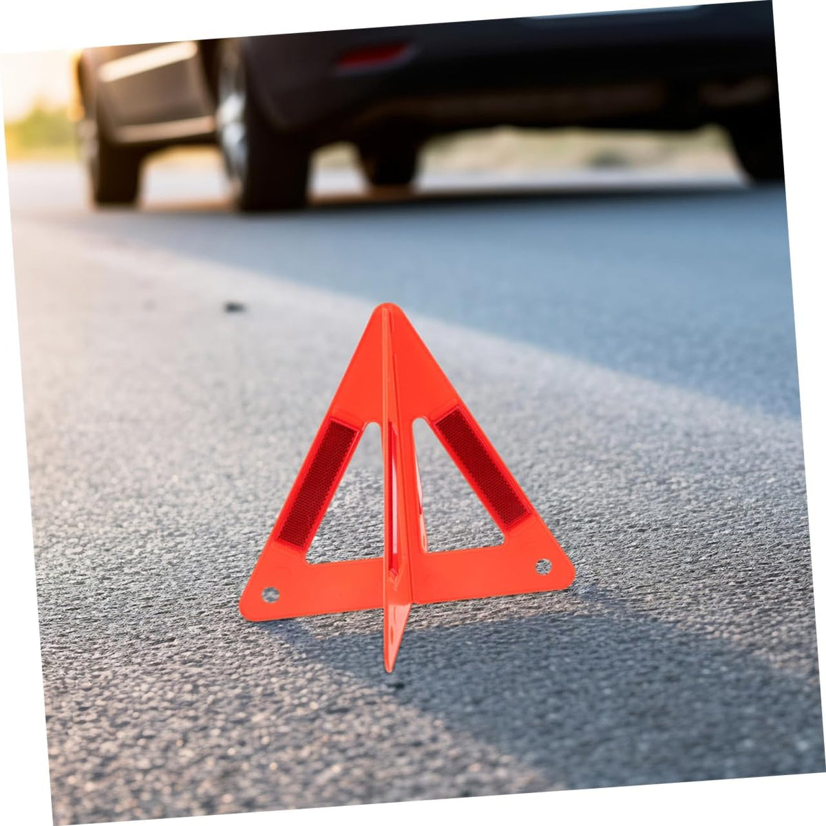 Foldable Reflective Warning Triangle Set, 3pcs Plastic Roadside Safety