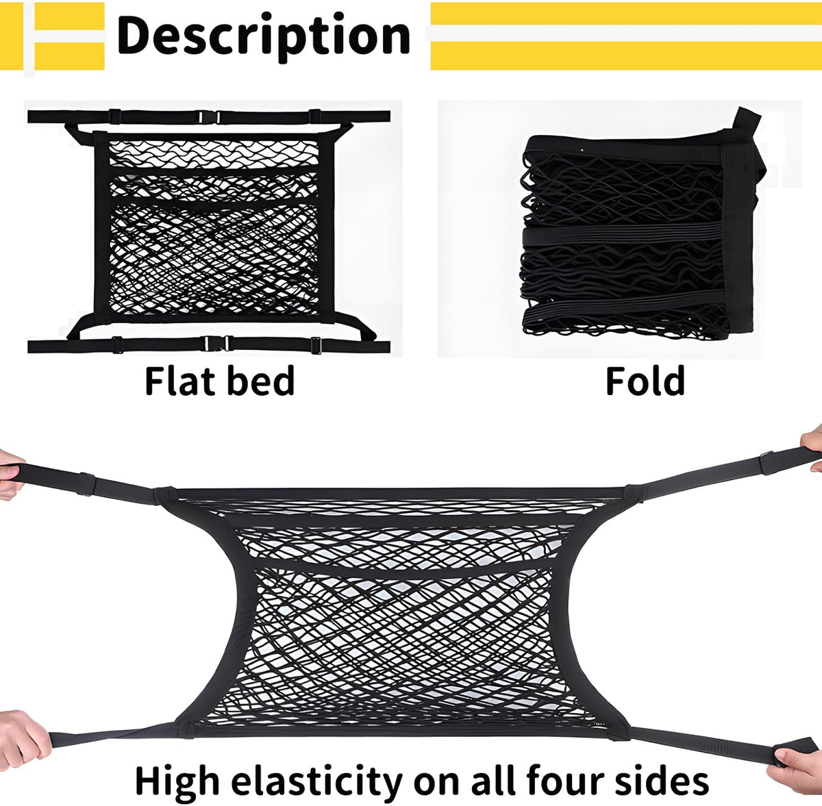 Car Seat Organizer Net, Double-Layer Passenger Seats Net,Front Organizers