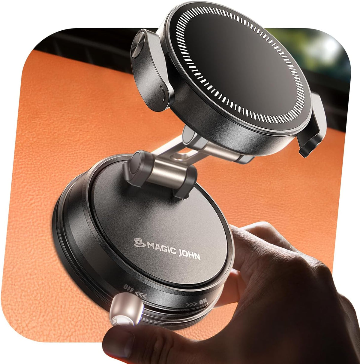 MAGIC JOHN for Magsafe Car Mount, Magnetic Phone Holder for Car
