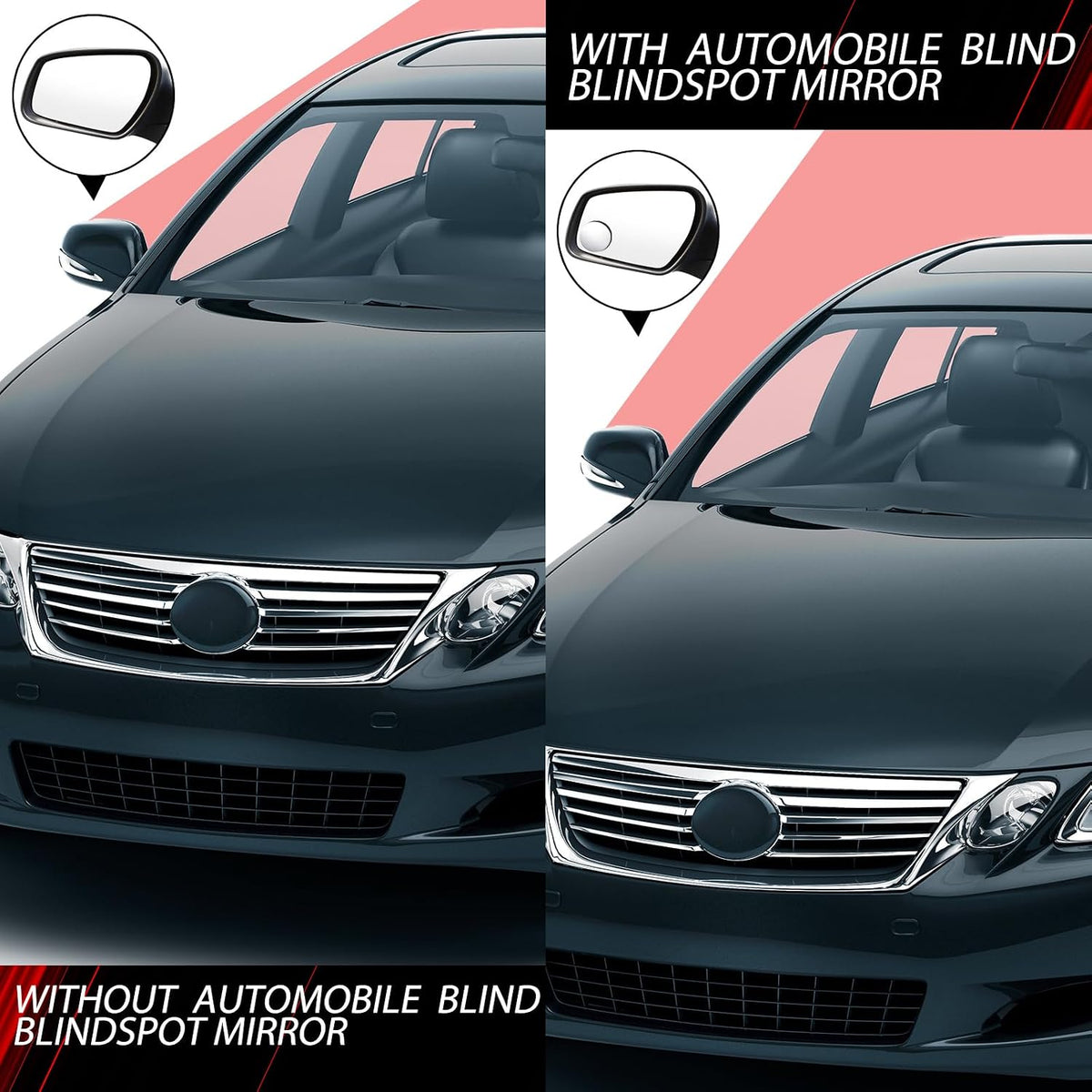 Frienda 6 Pcs Blind Spot Mirror 360° Adjustable High Definition Glass Frameless Convex Side Mirror Blindspot Wide Angle Rear View Mirrors for Suvs Trucks Car Accessories(Fan, Round, Rectangle Shape)